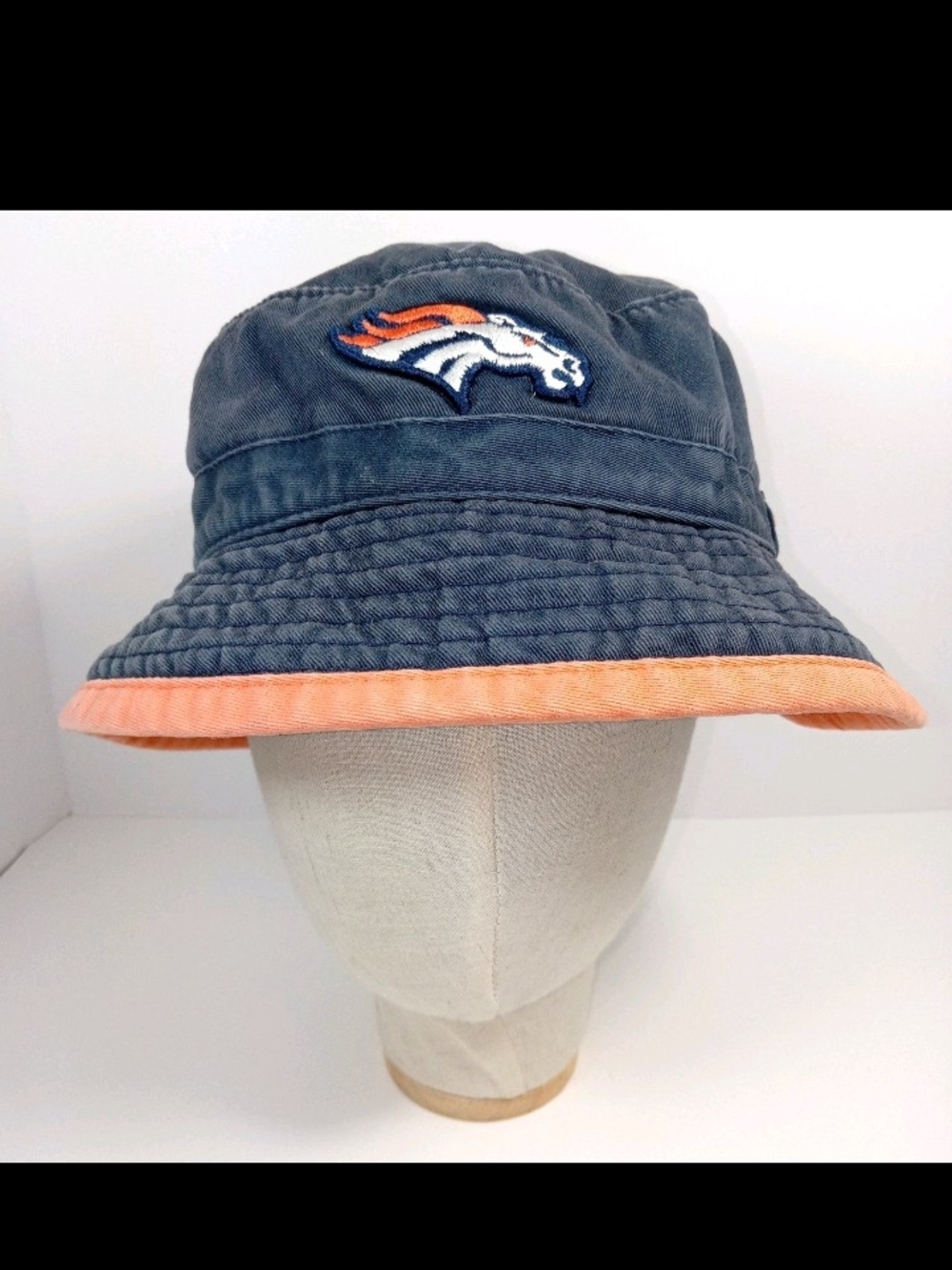 Vintage Denver Broncos Bucket Hat Logo Atheletic Faded Navy L/XL NFL Football